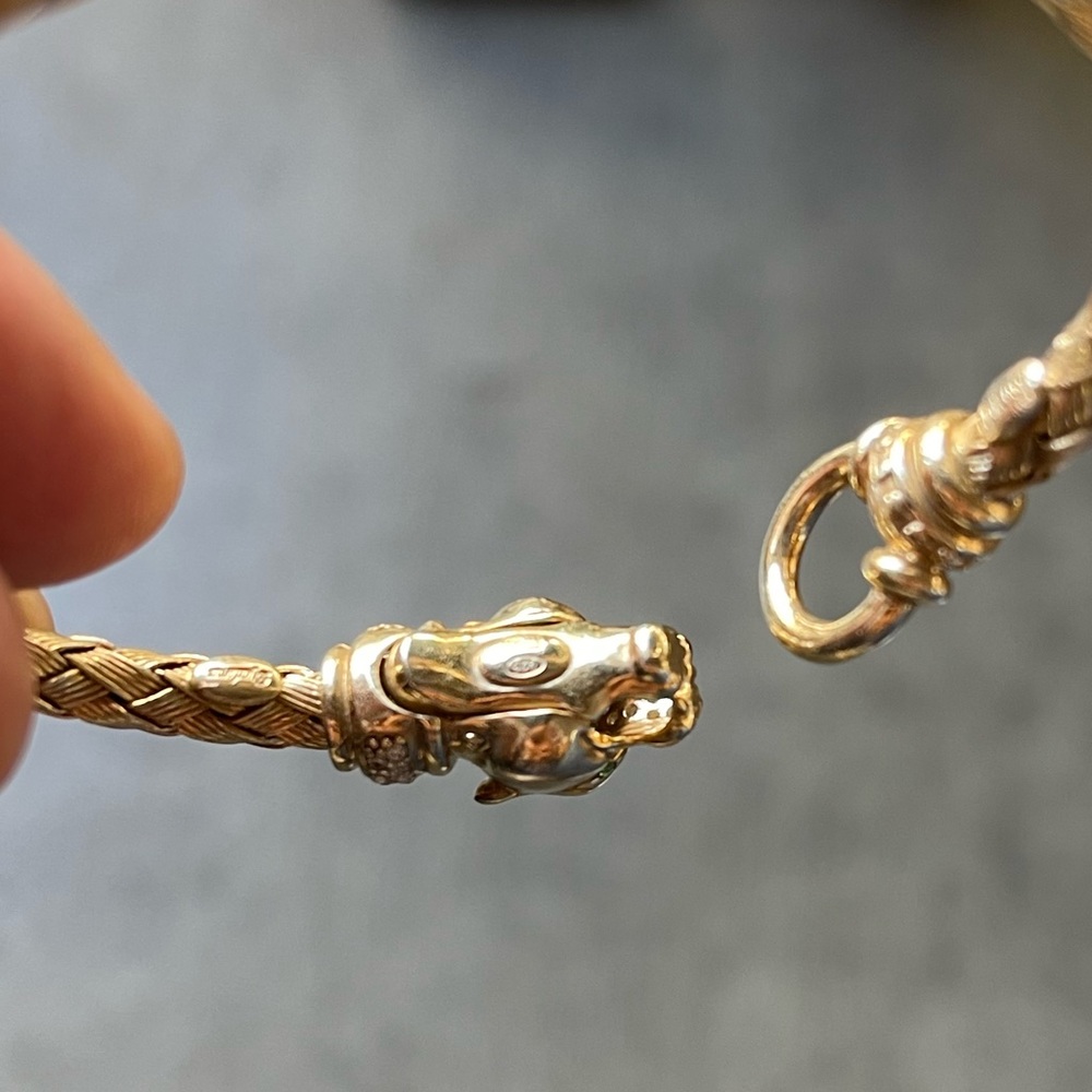 Sterling Silver, Solid, Tiger, Cuff Bracelet - image 5